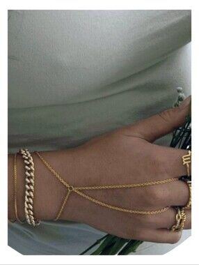 Delicate 14K Gold Plated Hand Chain
